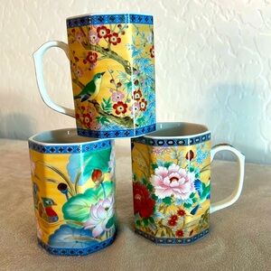Asian Mugs Imari-style Flora Fauna Gold Ornithology